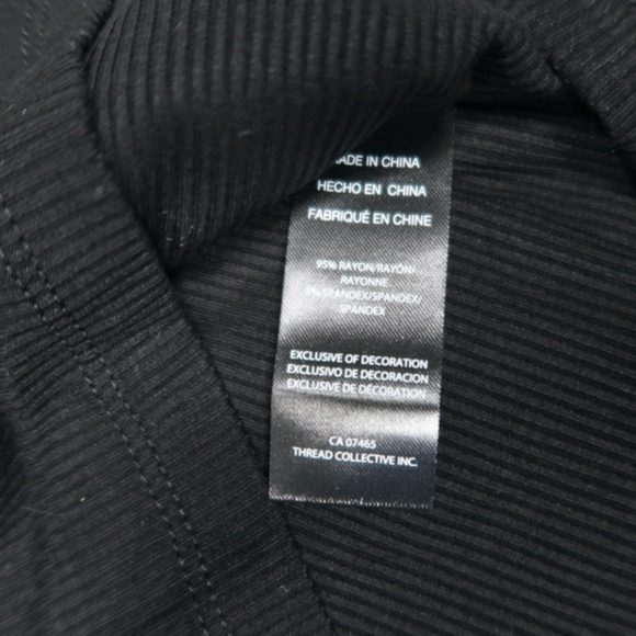 Bebe Black Long Sleeve Mock Neck Slit Tapered Logo NWT - Picture 5 of 9